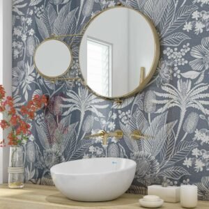 Acrylic WILLIAM MORRIS BOTANICAL BLUE Shower Panel