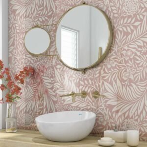 Acrylic WILLIAM MORRIS BOTANICAL PINK Lavender Shower Panel