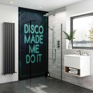 Acrylic DISCO TYPOGRAPHY Shower Panel