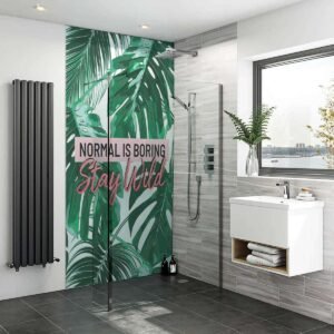 Acrylic NORMAL IS BORING Shower Panel