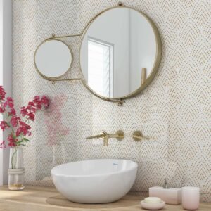 Acrylic ART DECO GOLD DOTS Shower Panel