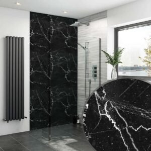 Acrylic BLACK MARBLE STONE Shower Panel