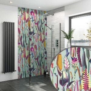 Acrylic EXOTIC FLOWERS Shower Panel