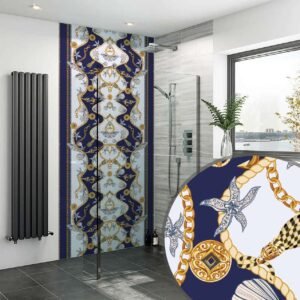 Acrylic CHAINS ANCHORS SHELLS SHOWER WALL PANEL Shower Panel