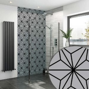 Acrylic GREY TILED SHOWER WALL PANEL Shower Panel
