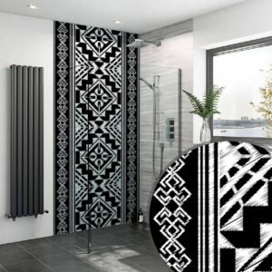 Acrylic MONOCHROME TILED SHOWER WALL PANEL Shower Panel