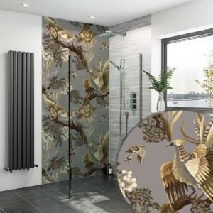 Acrylic PHEASANT BIRDS VINTAGE Shower Panel