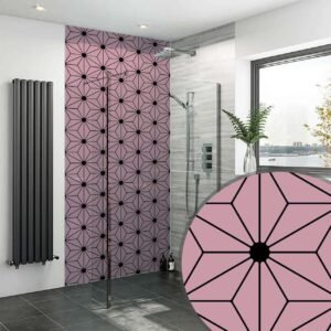 Acrylic PINK TILED SHOWER WALL PANEL Shower Panel