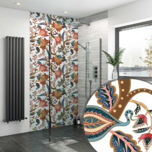 Acrylic TERRACOTTA FLORAL SHOWER WALL PANEL Shower Panel
