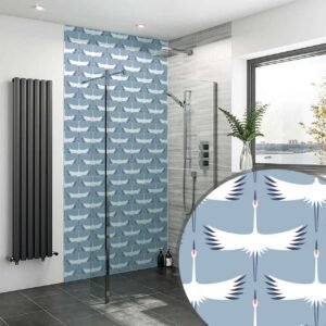 DI-Bond VICTORIAN BLUE BIRDS SHOWER WALL PANEL Shower Panel