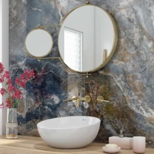 Acrylic GREY BLUE STONE MARBLE Shower Panel