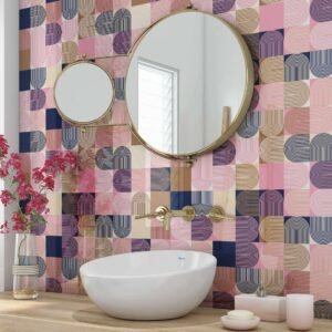 Acrylic RETRO GEOMETRIC Shower Panel