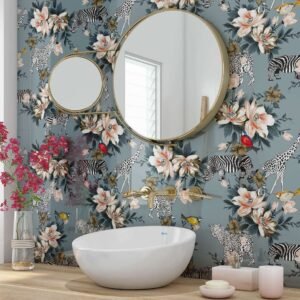 Acrylic SAFARI ANIMAL FLORAL Shower Panel