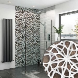 DI-Bond WHITE GRID WOOD 3D SHOWER WALL PANEL Shower Panel