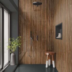 DI-Bond ENGLISH WALNUT ACOUSTIC SLATTED Shower Panel