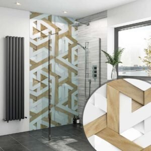 DI-Bond WHITE WOOD STRIPS SHOWER WALL PANEL Shower Panel