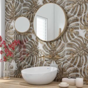 DI-Bond WOODEN LEAVES TILES Shower Panel