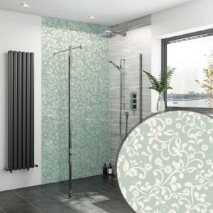 DI-Bond WILLIAM MORRIS OLIVE WILD FLORAL Shower Panel