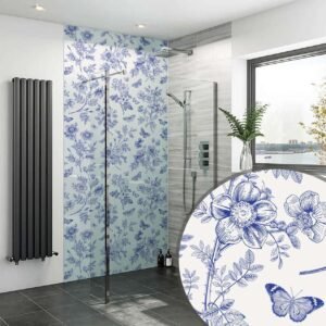 Acrylic TOILE DE JOUY FLORAL Shower Panel