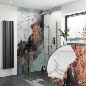 Acrylic LIQUID COPPER MARBLE Shower Panel