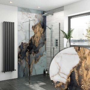 Acrylic LIQUID GOLD MARBLE Shower Panel