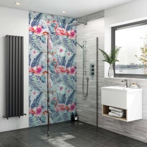 Acrylic TROPICAL BIRDS 010 Shower Panel