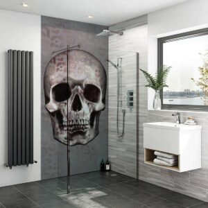 Acrylic ROSE GOLD LEOPARD SKULL Shower Panel