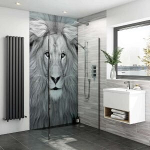 Acrylic LION ILLUSTRATION Shower Panel