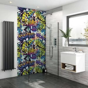 Acrylic GRAFFITI WALL 02 Shower Panel
