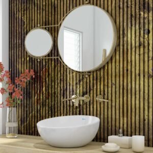 DI-Bond GOLD CONCRETE SLAT EFFECT Shower Panel