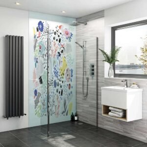Acrylic ABSTRACT SPRING WHITE Shower Panel