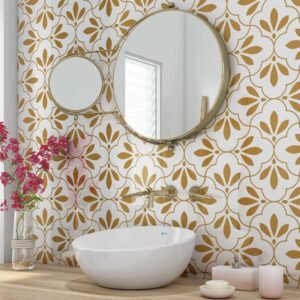 DI-Bond GOLD FLORAL TILES Shower Panel