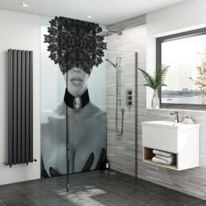 Acrylic LADY WITH MASK Shower Panel