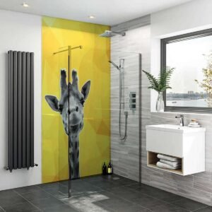Acrylic GIRAFFE YELLOW Shower Panel