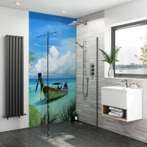 Acrylic TROPICAL BEACH 02 Shower Panel