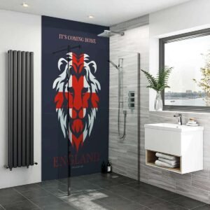 Acrylic FOOTBALL ENGLAND THREE LIONS Shower Panel