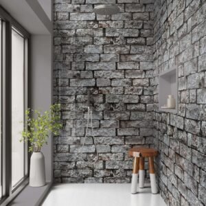 DI-Bond GREY BRICK WALL Shower Panel