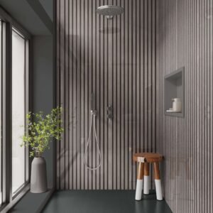 DI-Bond GREY OAK ACOUSTIC SLATTED Shower Panel