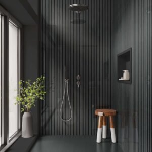 DI-Bond BLACK OAK ACOUSTIC SLATTED Shower Panel