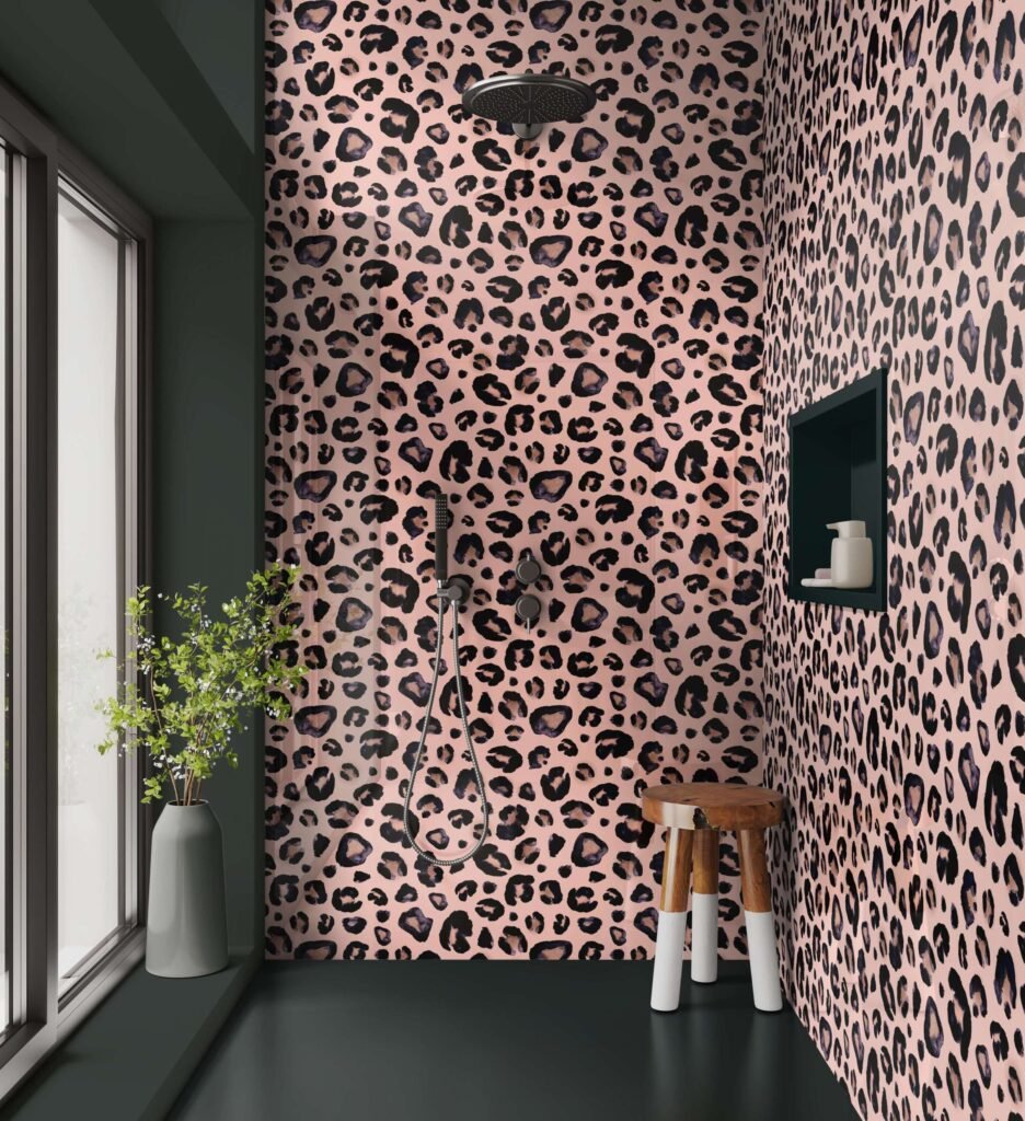 DI-Bond PINK LEOPARD Shower Panel - showerboard.co.uk