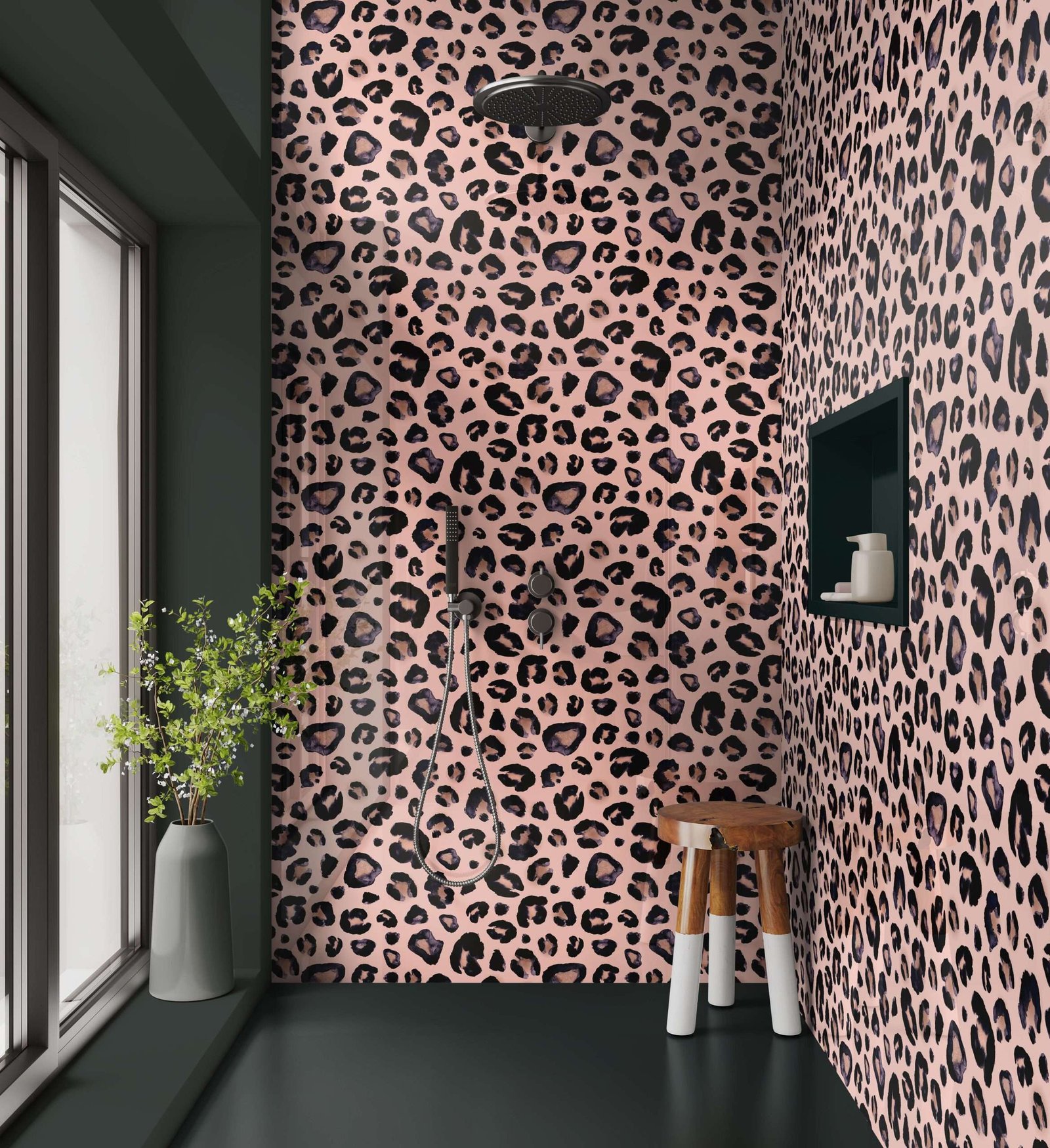 DI-Bond PINK LEOPARD Shower Panel - showerboard.co.uk