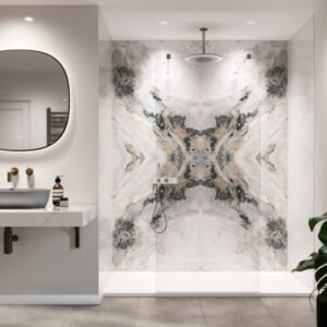 Arebescato Book Matched Showerwall Acrylic Wall Panels - 2 * 2400x1200mm Pattern Matched Panels