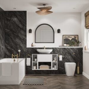 Nero Marble Showerwall Laminate Panels