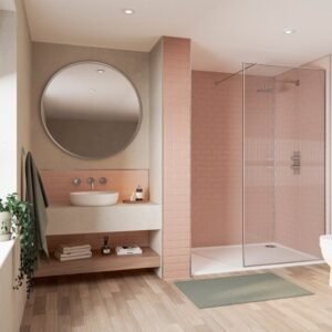 Blush Wetwall Tile Collection Metro Tile Effect Panels