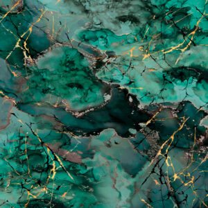 Acrylic Liquid Marble Teal Shower Panel