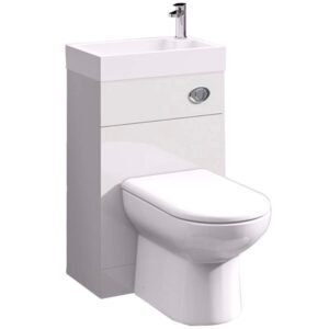 NUIE Athena Vault 2 in 1 WC & Gloss White Slimline Reduced Depth Vanity Unit