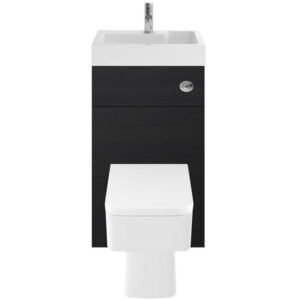 Nuie Athena Vault 2 in 1 WC & Hacienda Black Vanity Unit 500mm