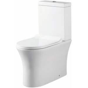 Scudo Deia Closed Back Comfort Height Rimless Close Coupled Toilet and Slim Soft Close Seat