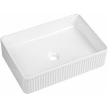 Tailored Bathrooms Flauto Fluted Rectangle Ceramic Countertop Basin