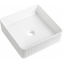 Tailored Bathrooms Flauto Fluted Square Ceramic Countertop Basin